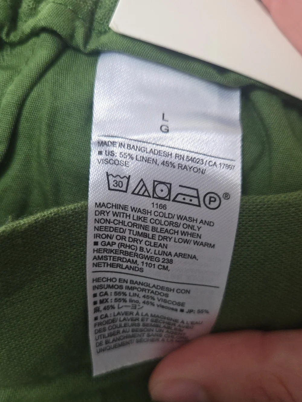 NWT Banana Republic Green Linen-Blend Pants, L